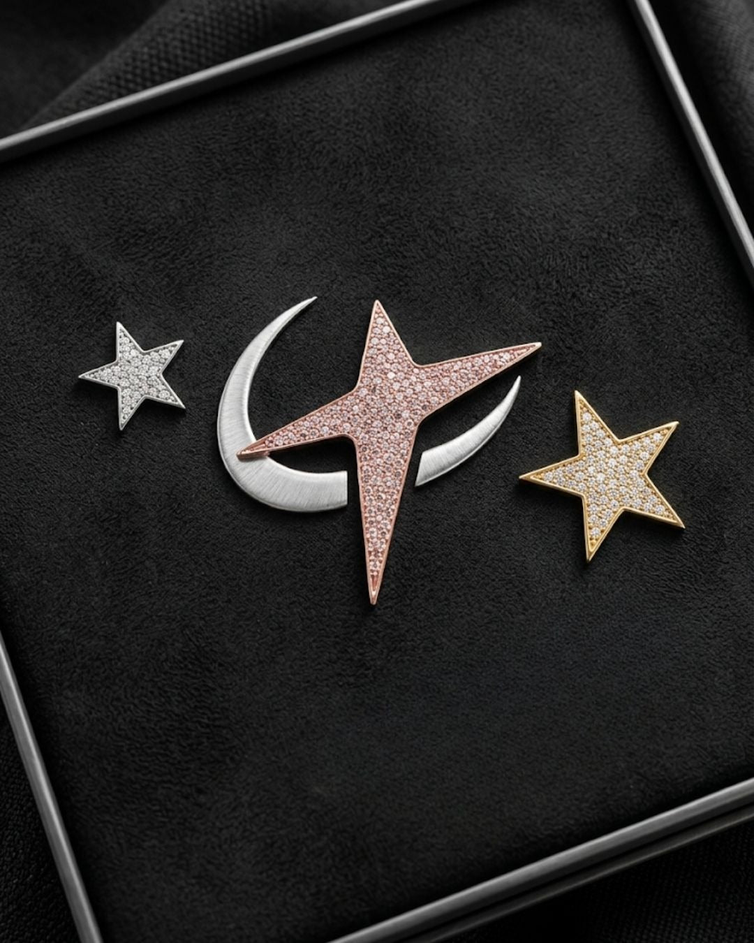 Celestial "Star & Moon" Luxury Suede Cap